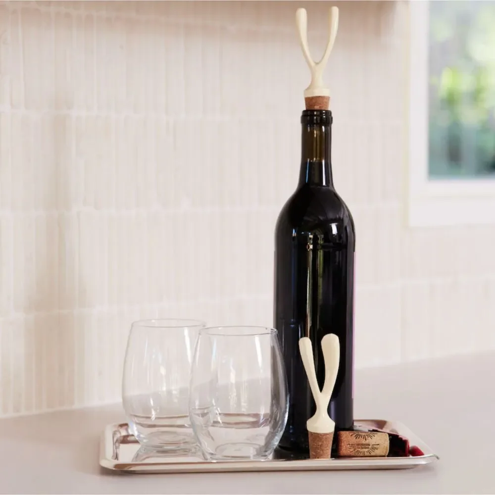 NIB Wishbone Wine Bottle Stopper - Nima Oberoi Lunares